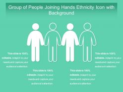 Group of people joining hands ethnicity icon with background