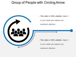 Group of people with circling arrow