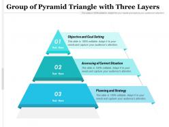 Group Of Pyramid Triangle With Three Layers