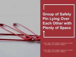 Group of safety pin lying over each other with plenty of space