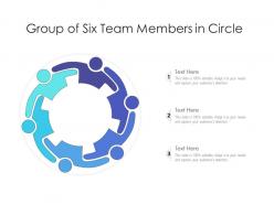 Group of six team members in circle