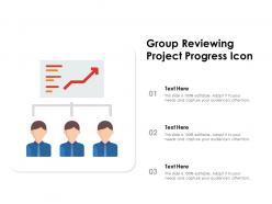 Group reviewing project progress icon