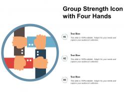 Group strength icon with four hands