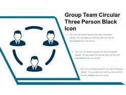 Group team circular three person black icon