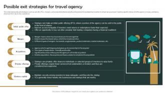 Group Tour Operator Possible Exit Strategies For Travel Agency BP SS