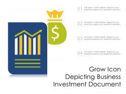 Grow icon depicting business investment document