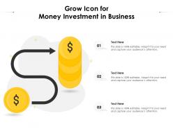 Grow icon for money investment in business