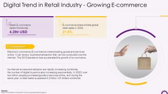 Growing E Commerce As A Digital Trend In Retail Industry Training Ppt