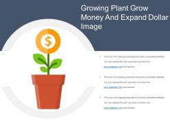 Growing plant grow money and expand dollar image