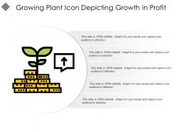 Growing plant icon depicting growth in profit