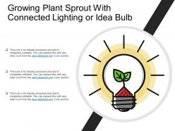 Growing plant sprout with connected lighting or idea bulb