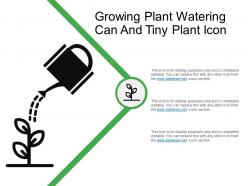 Growing plant watering can and tiny plant icon
