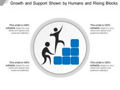 Growth and support shown by humans and rising blocks