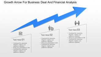 Growth arrow for business deal and financial analysis powerpoint template slide