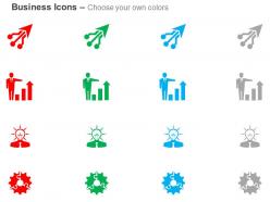Growth arrow growth bar graph idea generation process control ppt icons graphics