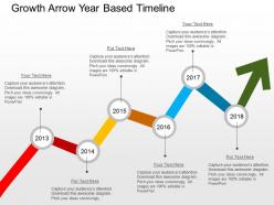 Growth arrow year based timeline flat powerpoint design