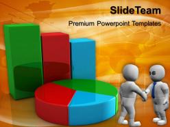 Growth bar graphs for and pie chart finance ppt template Powerpoint