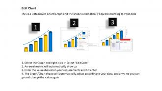 Growth chart with arrow for data driven study powerpoint slides
