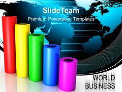 Growth create bar graphs powerpoint templates world business success ppt process