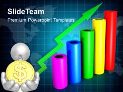 Growth creative bar graphs powerpoint templates dollar success finance ppt slide