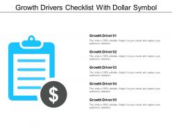 Growth drivers checklist with dollar symbol