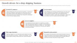 Growth Drivers For A Drop Shipping Business E Commerce Drop Shipping Business Plan BP SS