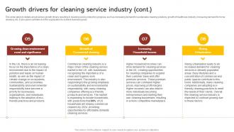 Growth Drivers For Cleaning Service Industry Commercial Cleaning Business Plan BP SS Graphical Best