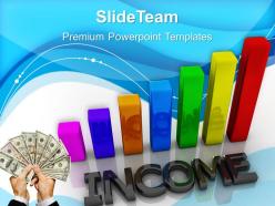 Growth graphs in business powerpoint templates income money ppt process