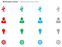 Growth human idea gear ppt icons graphics