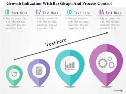 Growth indication with bar graph and process control flat powerpoint design