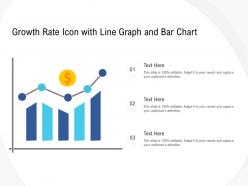 Growth rate icon with line graph and bar chart