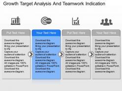 Growth target analysis and teamwork indication powerpoint template slide