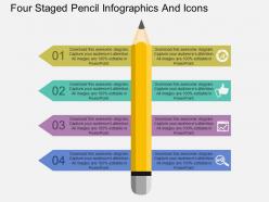 Gs four staged pencil infographics and icons flat powerpoint design