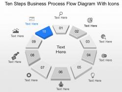 Gs ten steps business process flow diagram with icons powerpoint template