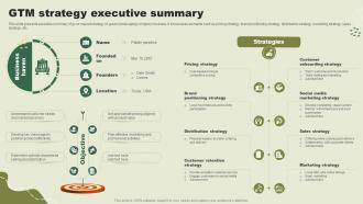 GTM Strategy Executive Summary Green Landscaping Startup Go To Market Strategy GTM SS