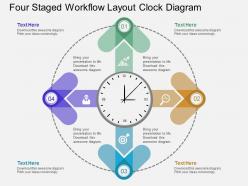 Gu four staged workflow layout clock diagram flat powerpoint design