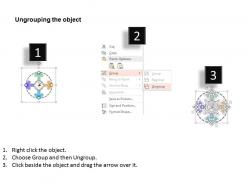 Gu four staged workflow layout clock diagram flat powerpoint design