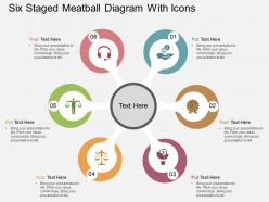 Gu six staged metaball diagram with icons flat powerpoint design