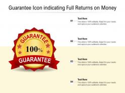 Guarantee icon indicating full returns on money