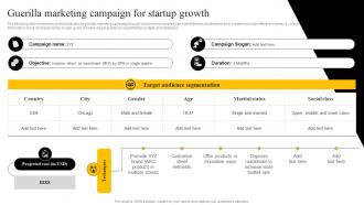 Guerilla Marketing Campaign For Startup Growth Startup Marketing Strategies To Increase Strategy SS V