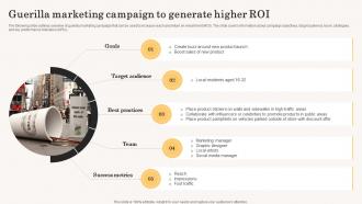 Guerilla Marketing Campaign To Generate Higher Roi Accelerating Business Growth Top Strategy SS V
