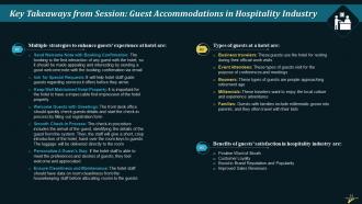 Guest Accommodations In Hospitality Industry Training Ppt Content Ready