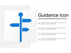 Guidance icon showing signpost multidirections with 3 arrows