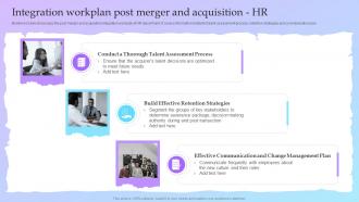 Guide For A Successful M And A Deal Integration Workplan Post Merger And Acquisition Hr