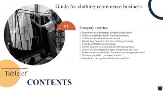 Guide For Clothing Ecommerce Business For Table Of Contents Ppt Icon Guidelines