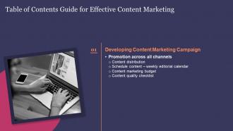 Guide For Effective Content Marketing Table Of Contents Ppt Slides Background Designs