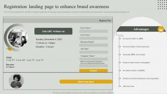 Guide For Effective Event Marketing Registration Landing Page To Enhance Brand Awareness