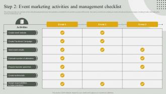 Guide For Effective Event Marketing Step 2 Event Marketing Activities And Management Checklist
