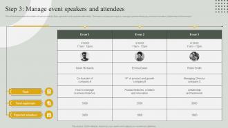 Guide For Effective Event Marketing Step 3 Manage Event Speakers And Attendees