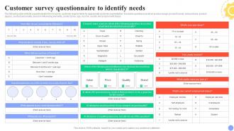 Guide For User Segmentation Customer Survey Questionnaire To Identify Needs MKT SS V